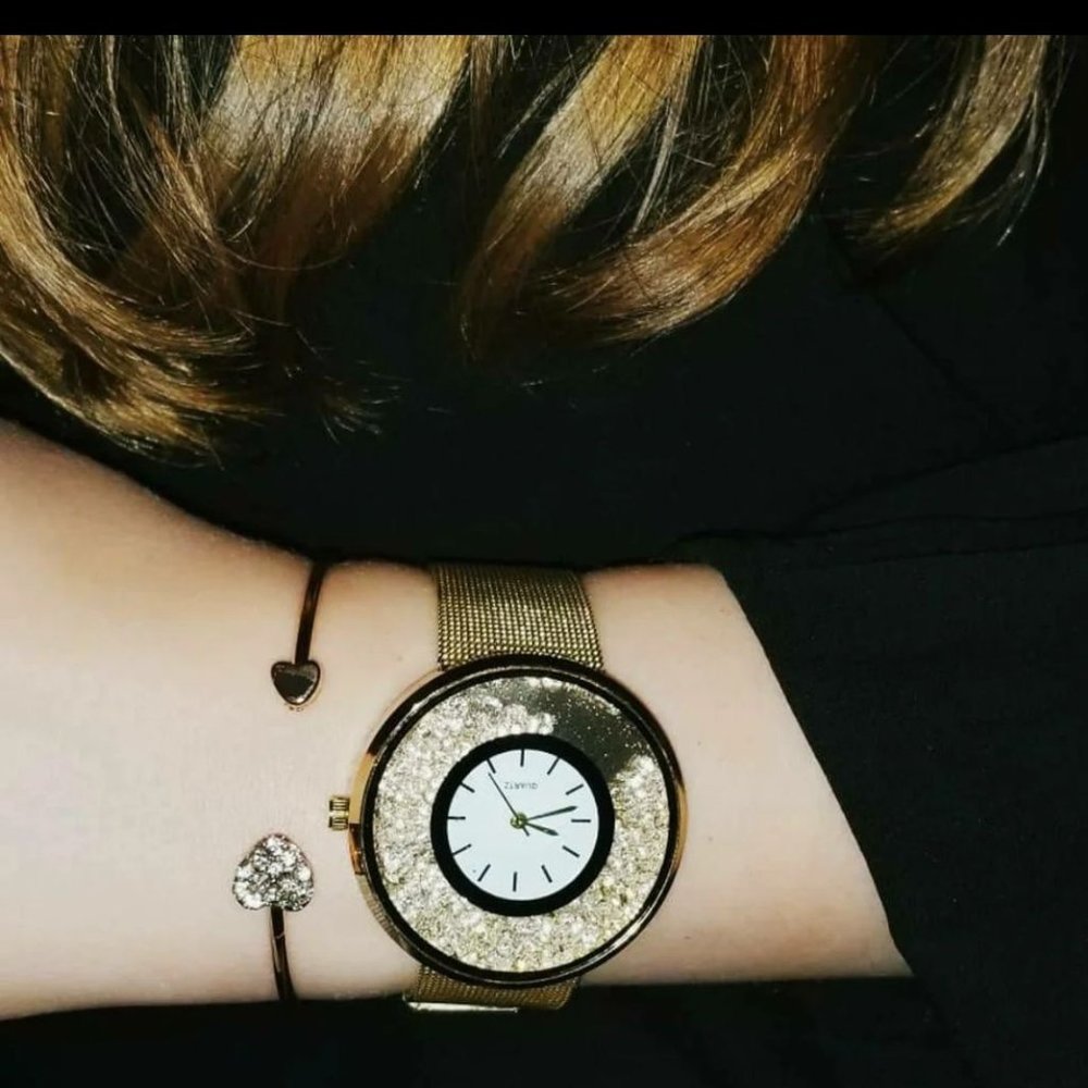 "The Mona Lisa" Large Crystal Dial Watch